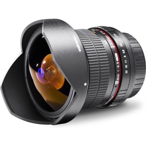 Walimex 8/3.5 Fish-Eye II AE SLR Zwart