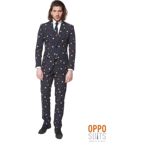 OppoSuits PAC-MAN - Mannen Zomer Kostuum - Zwart - Carnaval - Maat 52