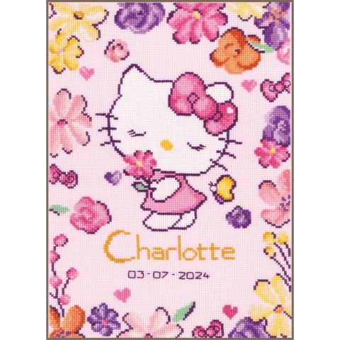Vervaco - Telpakket kit Hello Kitty Delicate Flowers - PN-0205096