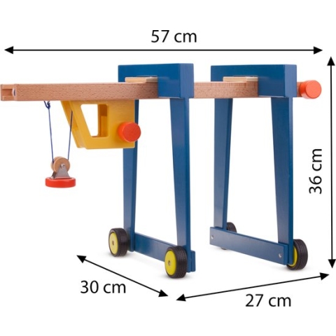 New Classic Toys Houten Speelgoed Containerkraan op Wielen