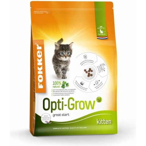3x Fokker Opti Grow Kitten Kattenvoer Gevogelte 2,5 kg