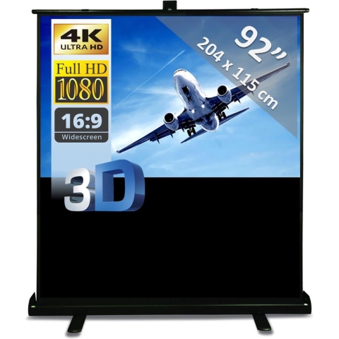 Vloerscherm 92" (234 cm) - 204 x 115 cm - 16:9 - Floor Pull Up - draagbaar/mobiel - beamer scherm
