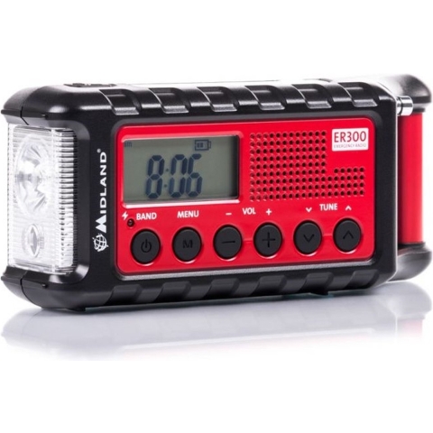 Midland ER-300 AM-FM radio met USB en zonnecellen