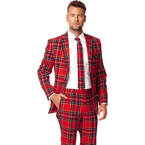 OppoSuits The Lumberjack - Heren Kostuum - Rood - Kerstpak - Maat 46