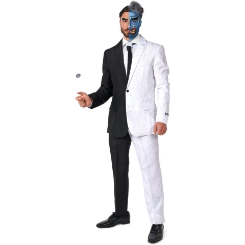 Suitmeister Two Face Kostuum - Mannen Pak - Zwart & Wit - Halloween - DC Comics - Maat M