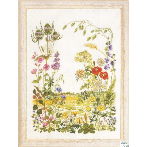 borduurpakket 70-3162 flora&fauna, doorkijkje op het land