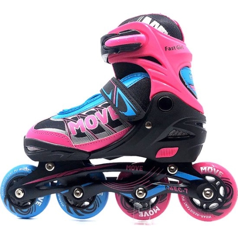 Move Fast Inlineskates - Maat 38-41 - Unisex - roze/zwart/blauw