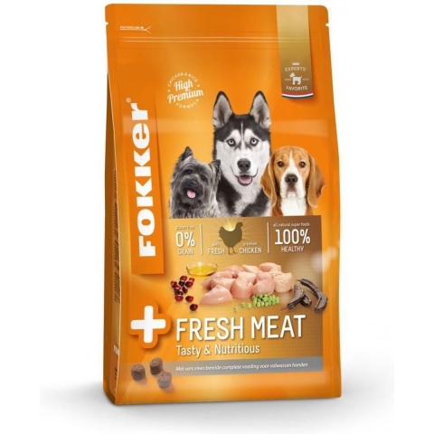 3x Fokker Fresh Meat Hondenvoer Kip 2,5 kg