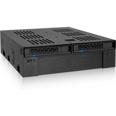 Icy Dock MB322SP-B HDD-/SSD-behuizing 2.5/3.5'' Zwart storage drive enclosure