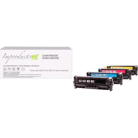 Improducts® Toner - Alternatief Hp 305X 305A HP CE410X, CE411A, CE412A, CE413A multi pack