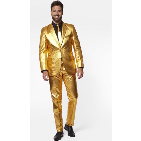 OppoSuits Groovy Gold - Heren Pak - Glimmend - Goud - Maat EU 54