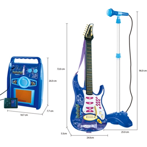 Guitaar met versterker en micro
