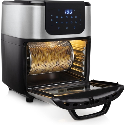 Princess Airfryer Oven DeLuxe 182075 - Heteluchtfriteuse - Extra groot 11 liter - 10 automatische programma's - RVS/Zwart