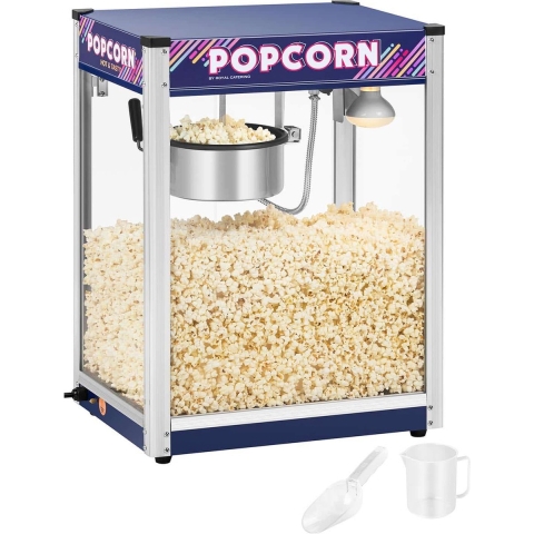 Royal Catering Popcorn Machine blauw - 8 ons