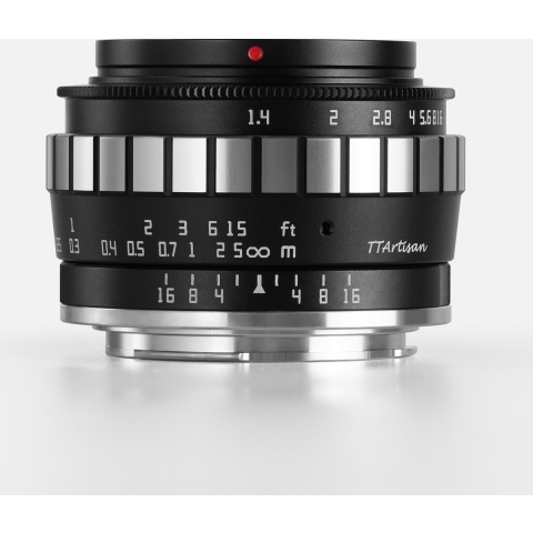 TT Artisan - Cameralens - 23mm F1.4 APS-C voor Sony E-vatting, zwart + zilver