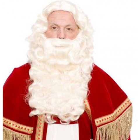 Baardstel - Sinterklaas - Kanekalon - Met handgeknoopte snor & verstelbare pruik