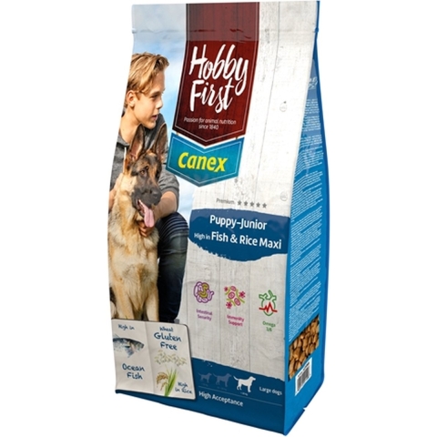 Hobbyfirst canex puppy/junior brocks rich in fish & rice maxi - 12 kg - 1 stuks