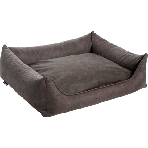 MaxxNobel Orthopedisch Hondenkussen - Lederlook/Teddy - M - 100 x 80 cm - Taupe