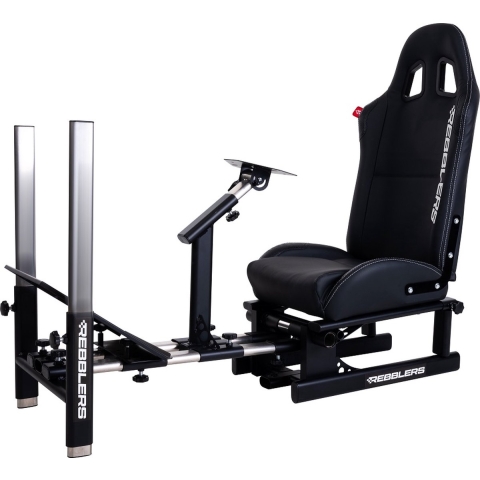 Rebblers Pro - Premium universele Race simulator standaard met stoel (Zwart)
