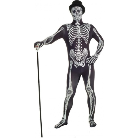 Morphsuits™ Morphsuit day of the dead - SecondSkin - Verkleedkleding - 164/176 cm