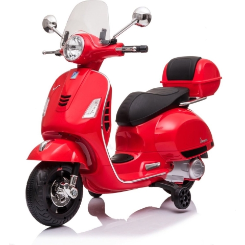 Piaggio Vespa GT Kinderscooter – 6V – 3-5 Jaar – 3,5km/u - Opbergbox – Extra Functies – Rood