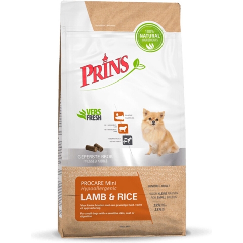 Prins Hondenvoer ProCare Hypoallergic Mini Lamb & Rice 15 kg