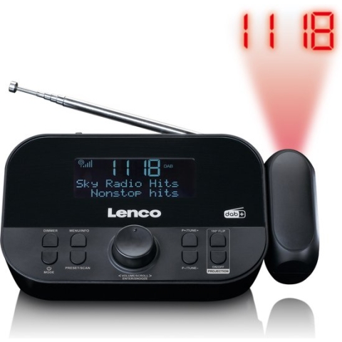 Lenco CR-615BK - Wekkerradio met DAB - Slaaptimer - Zwart