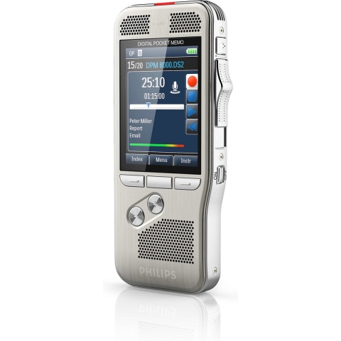 Philips PocketMemo Dicteerapparaat DPM8300 | Integrator set, Docking station, Bewegingssensor, Ergonomische schuifschakelaar (Phi)