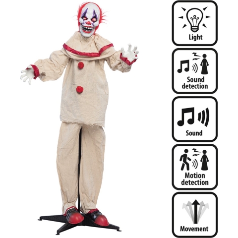 Boland - Decoratie Enge clown (153 cm) - Horror;Clowns & Circus - Horror- Clowns & Circus