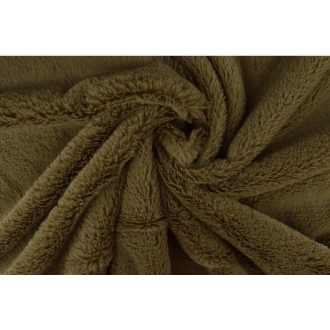 10 meter bont stof - Zacht - Taupe - Pluche stof op rol