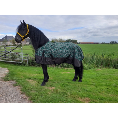 Regendeken luxe 0gram met fleece voering Green/swirl-165