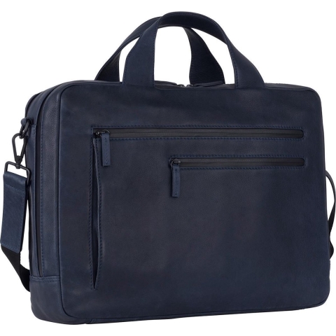 Leonhard Heyden Den Haag laptoptas 2-vaks 15 inch - Blauw