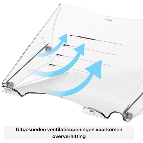 Fellowes Clarity Laptop standaard - Verstelbaar - Transparant - 15 Inch