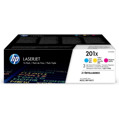 HP 201X (CF253XM) Cyaan/Magenta/Geel - Originele LaserJet Tonercartridge - 3-pack - Hoge Capaciteit