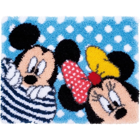 Disney Mickey en Minnie kiekeboe Knooptapijt