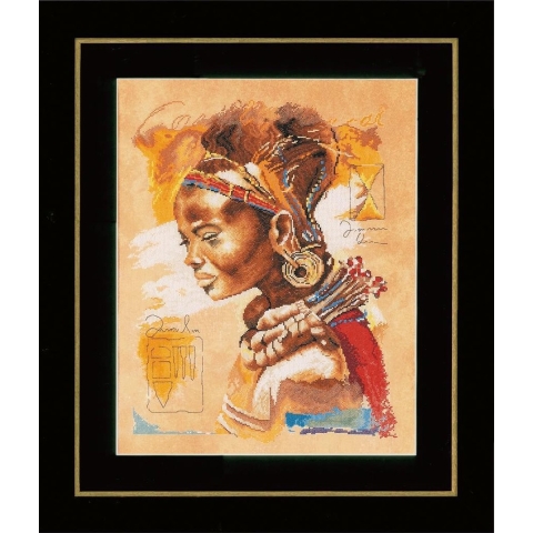 Telpakket kit Afrikaanse vrouw  - Lanarte - PN-0008009