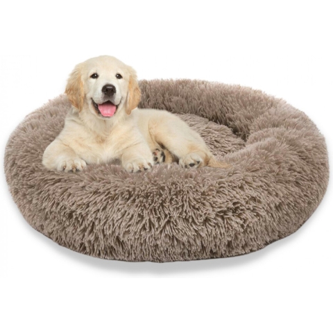 Topmast Fluffy Donut - Dierenmand - Donut Hondenmand - Camel - 100 cm - AKTIE