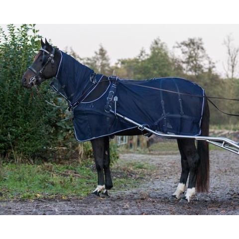 Qhp Tuigvliegendeken Met Hals Blauw - 145/195
