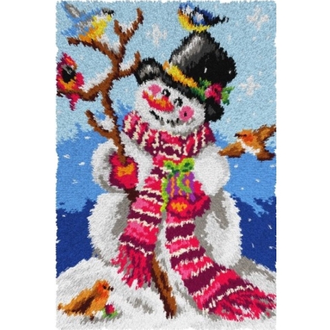 KNOOPKLEED ORCHIDEA -  SNEEUWPOP - 50 x 75 cm, inclusief knoophaak