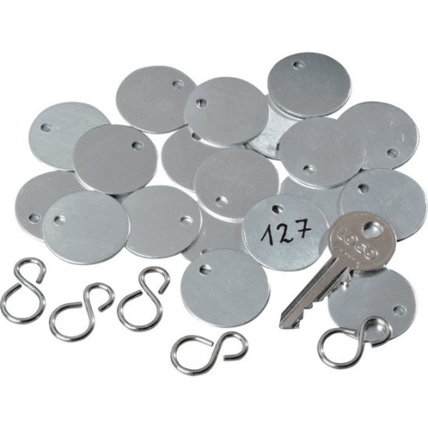 Indentificatieplaatjes, blanco, glad, aluminium, 100/VE Ø 25 mm