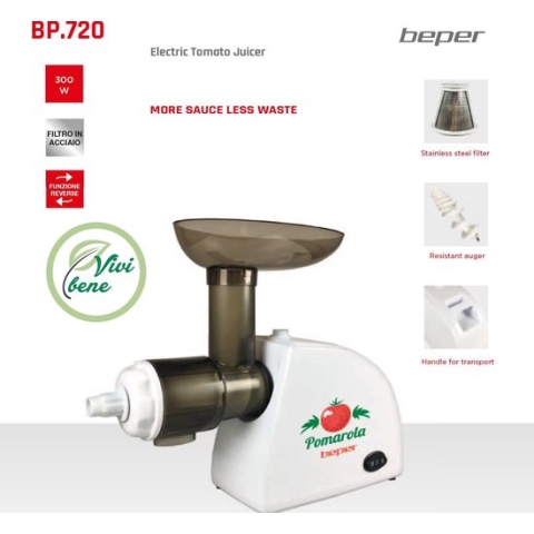 Beper Italia - BP.720 Elektrische tomaten juicer