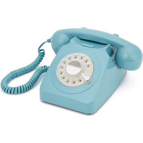 GPO 746ROTARYBLU - Telefoon retro jaren ‘70, draaischijf, blauw