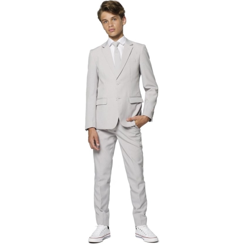 OppoSuits - Groovy Grey - Tiener Jongens Carnavals Pak - Maat 12
