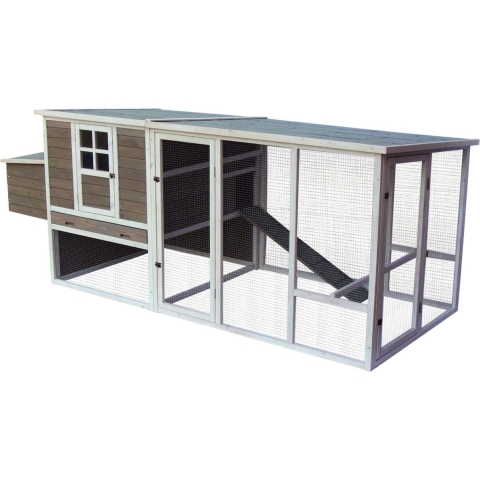 Duvo Betty Cottage Kippenhok - 290x122x116,5 cm - Bruin/Wit