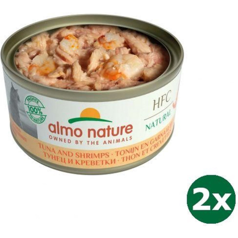 Almo nature cat tonijn / garnalen kattenvoer 48x 24x70 gr