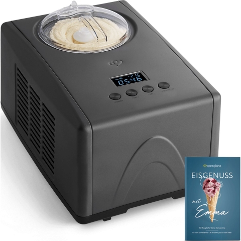 Springlane Zelfvriezende IJsmachine 1,5L Emma Antraciet