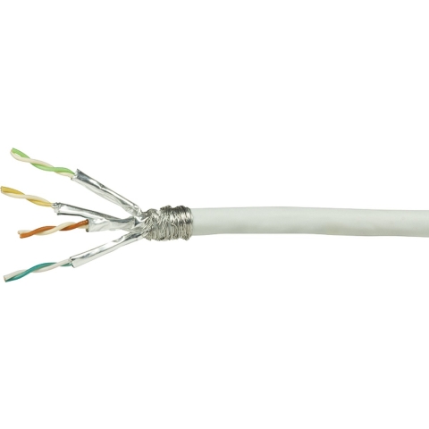 S/FTP CAT7 stug 100M 100% koper wit (netwerkkabel op rol)