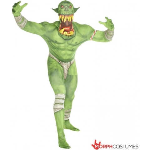 Morphsuits™ Orc Jaw Dropper Green Kids Morphsuit - SecondSkin - Verkleedkleding - 91/104 cm