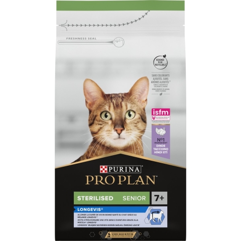 Pro Plan Sterilised Senior 7+ - Kattenvoer - Kalkoen - 6 x 1,5kg