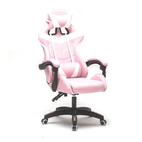 Gamestoel Cyclone tieners - bureaustoel - racing gaming stoel - roze wit
